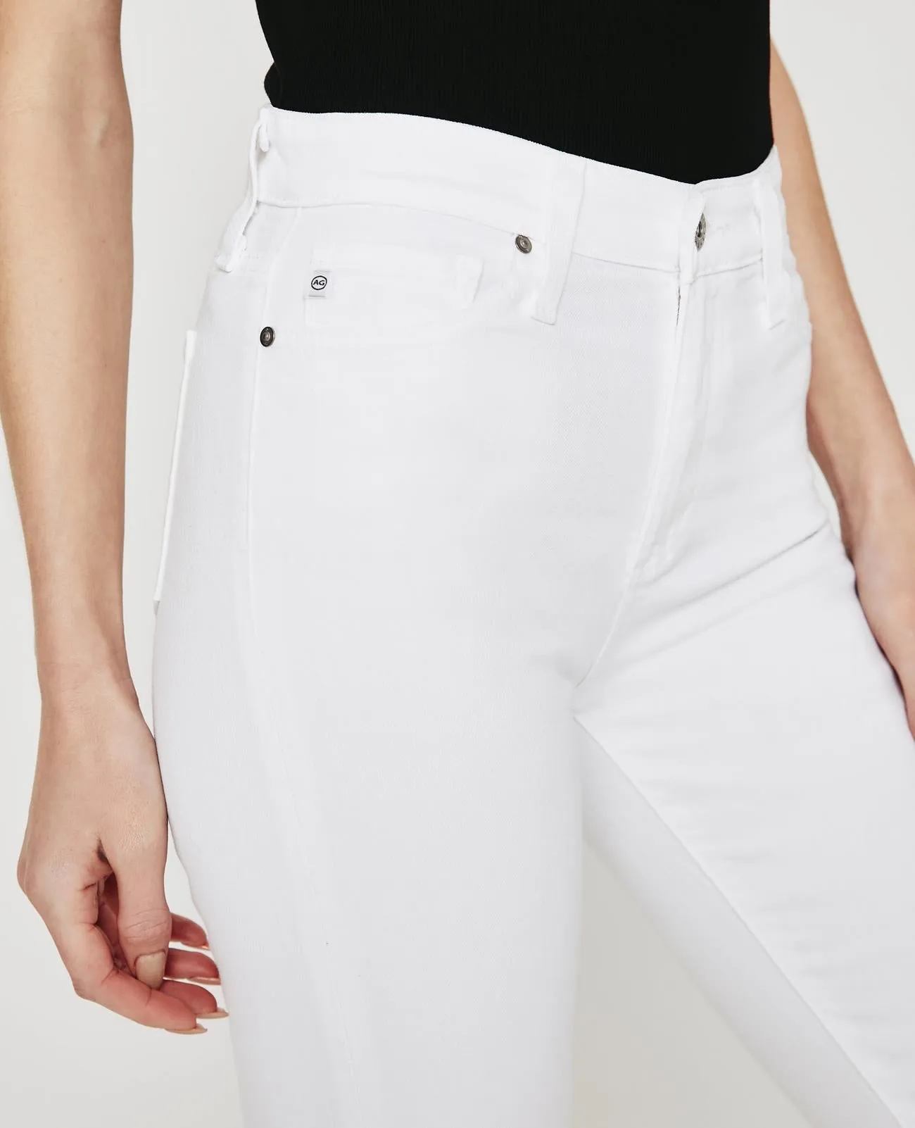 AG JEANS THE MARI HIGH RISE SLIM STRAIGHT IN WHITE