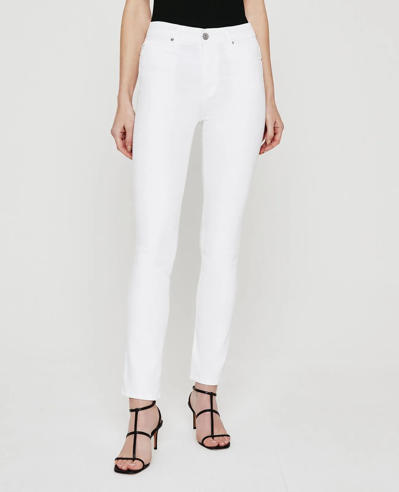 AG JEANS THE MARI HIGH RISE SLIM STRAIGHT IN WHITE