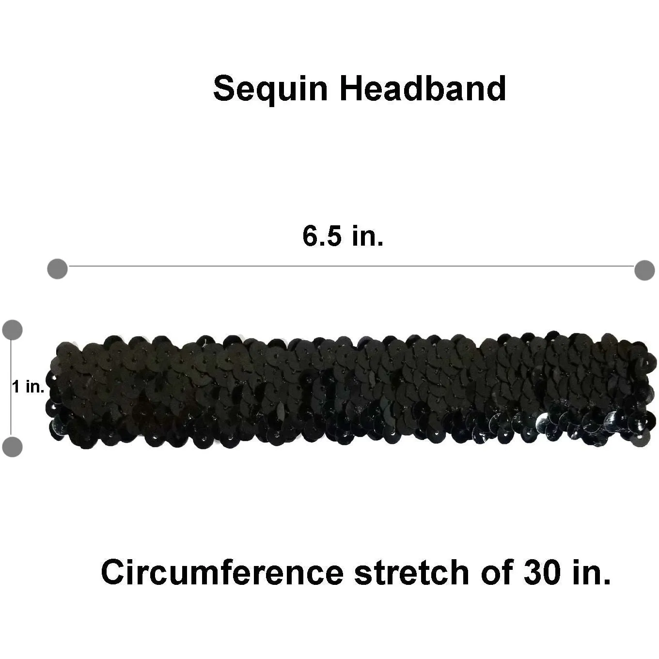 Assorted Sequin Headbands - 12 Pack