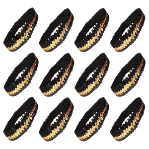 Black and Gold Sequin Headbands - 12 Pack