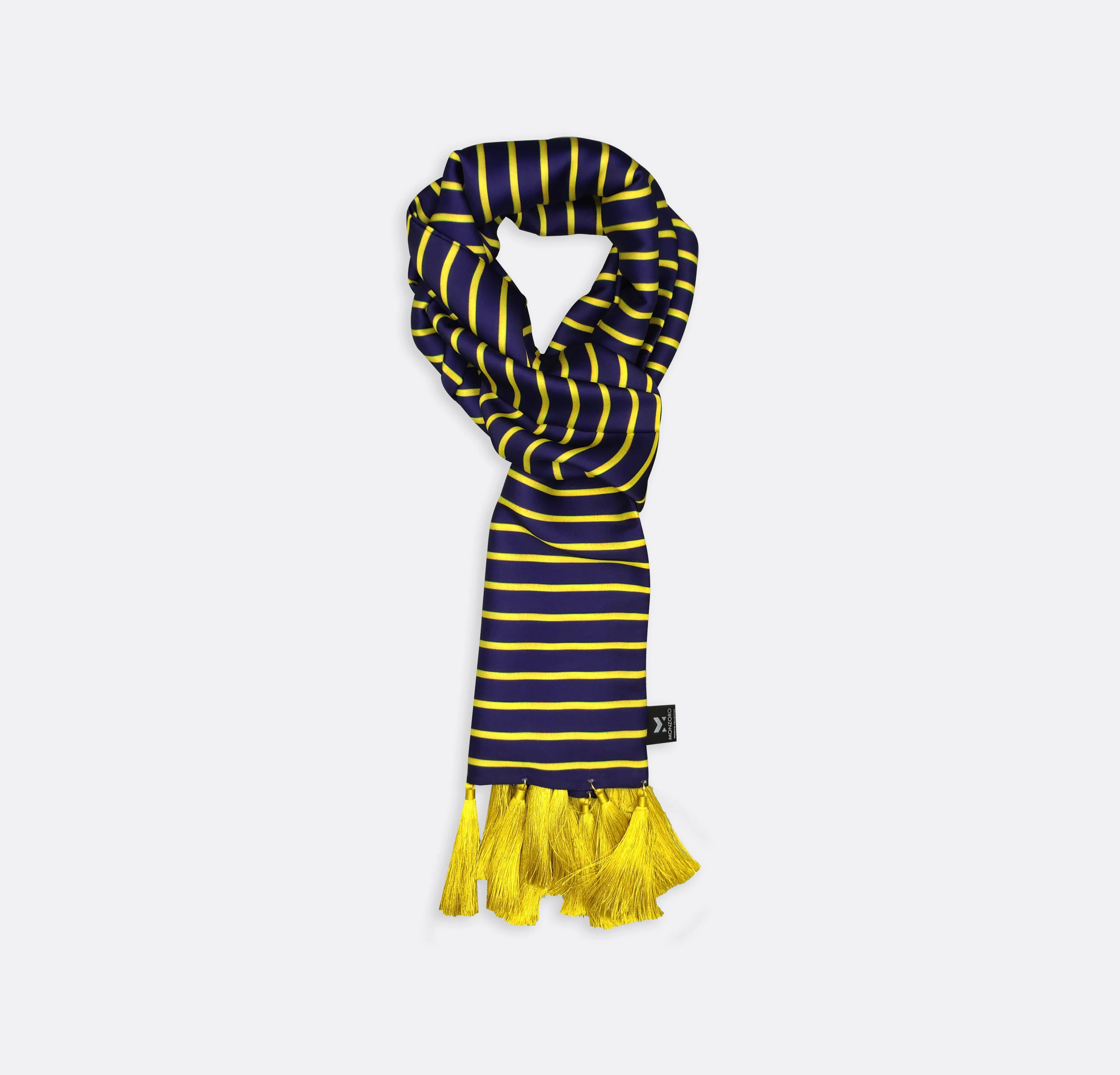 BLUE AND GOLD STRIPES - SILK scarves