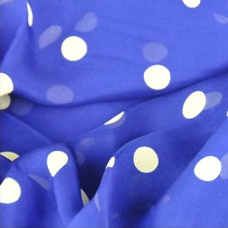 BLUE POLKA DOT SCARF - 67x26"