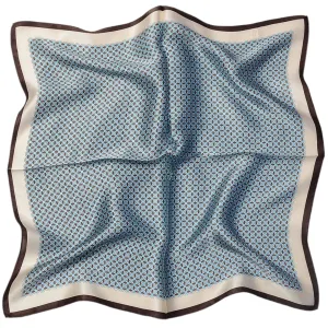 Blue Polka Dot Silk Scarf