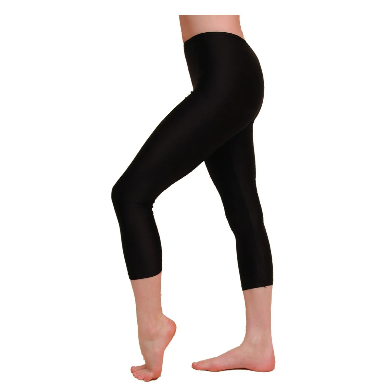 CCAPRI - COTTON LYCRA CAPRI LEGGINGS/TIGHTS - BLACK