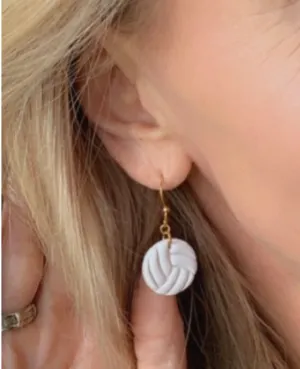 Clay Volleyball Drop Hook Earrings