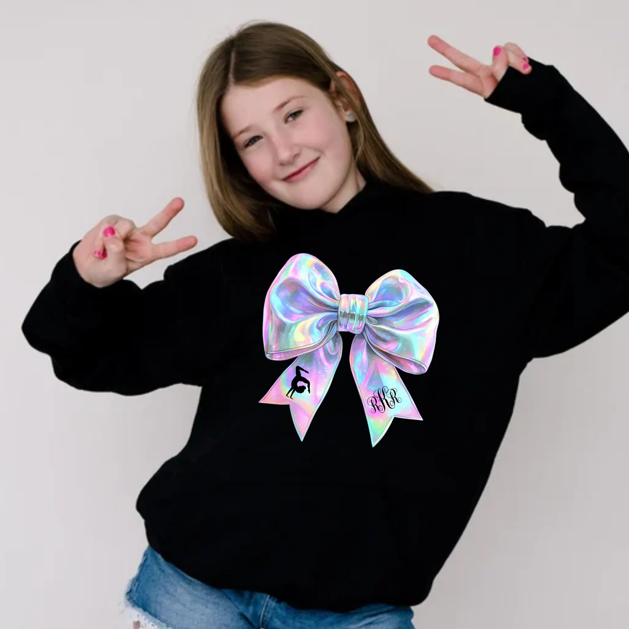 Custom Gymnastics Bow Hoodie With Name