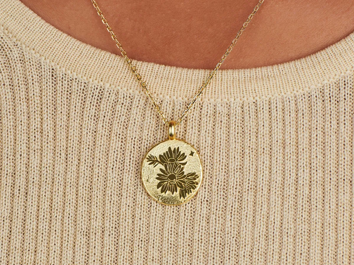 Daisy Birth Flower Necklace - Apr