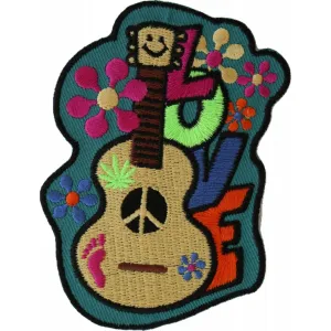 Daniel Smart Guitar Love Cute Embroidered Patch, 2.7 x 3.8 inches