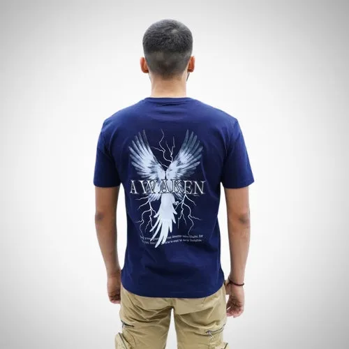 Demon Wear's Samurai "Awaken" Graphic Puff T-Shirt Combo Pack of 2 for Him