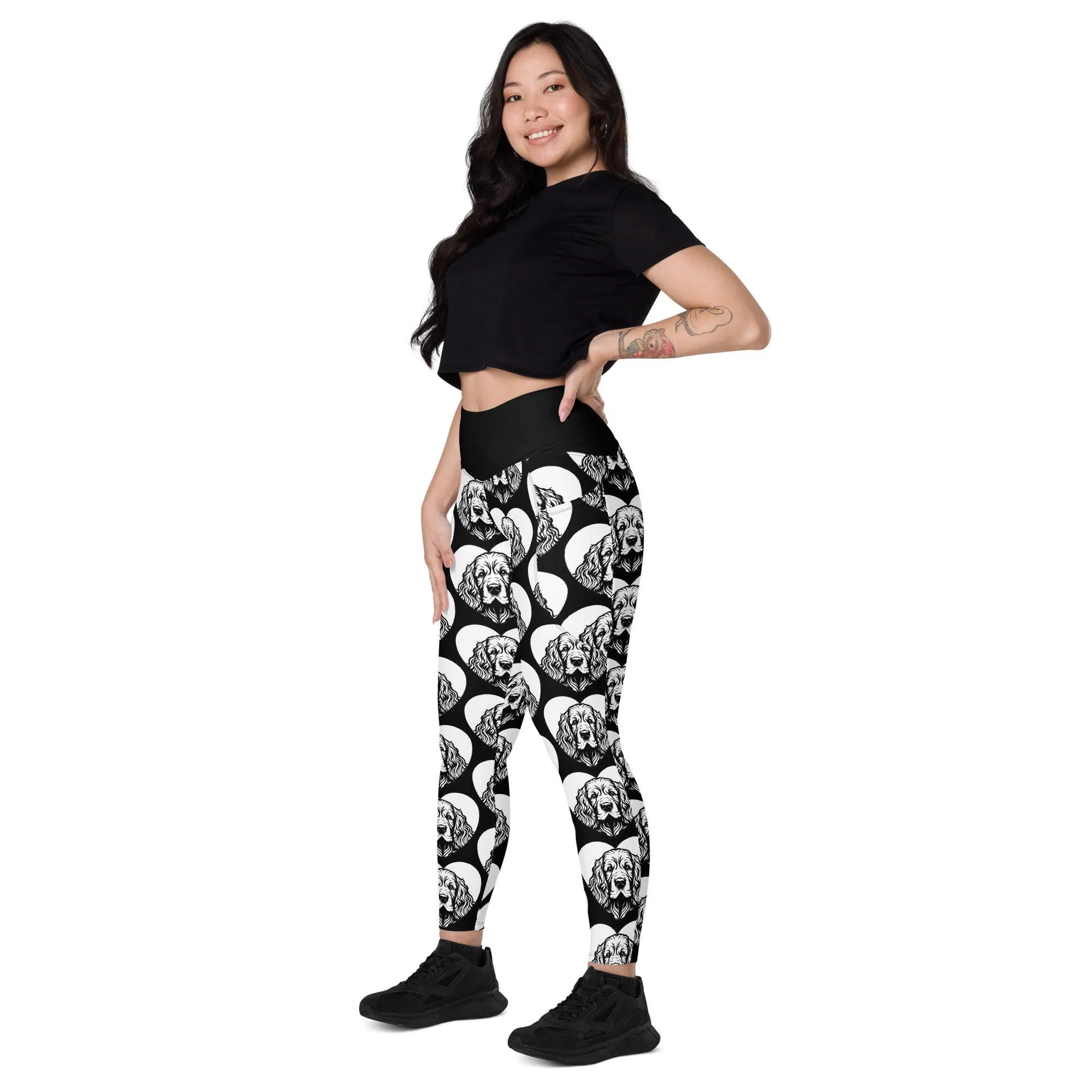 DOG BREED LEGGINGS with pockets - CLUMBER SPANIEL - HERTTAHOUND