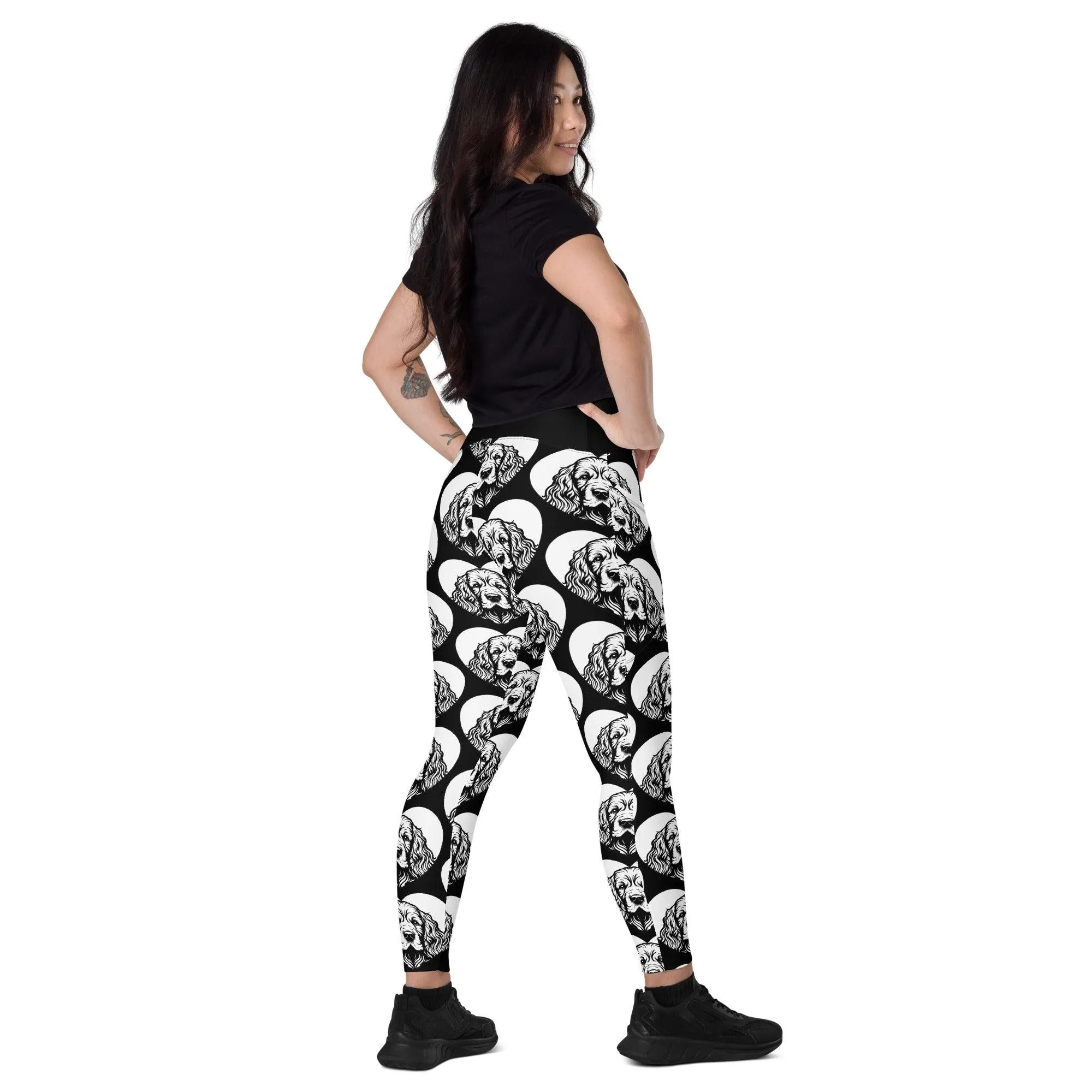 DOG BREED LEGGINGS with pockets - CLUMBER SPANIEL - HERTTAHOUND