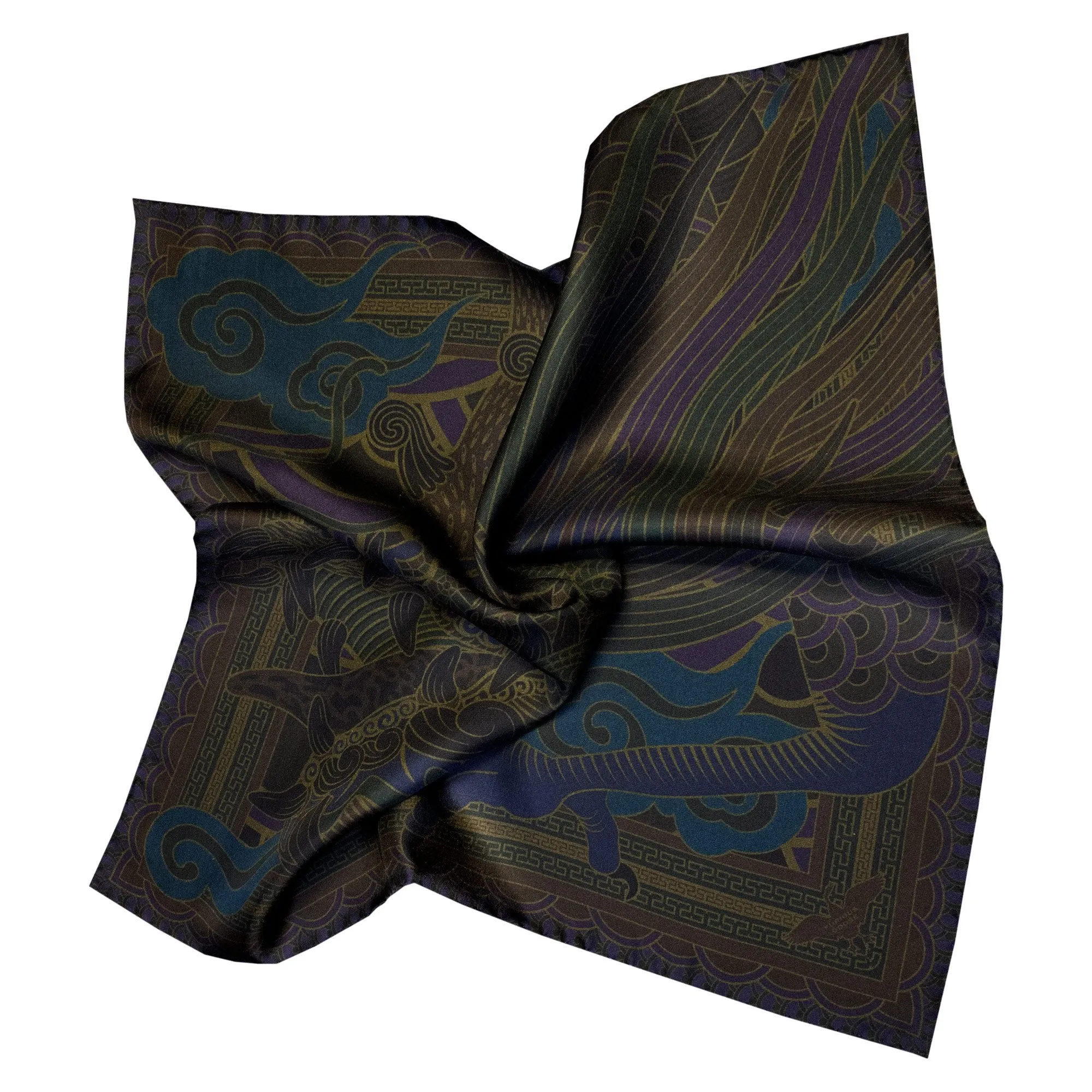 Dragon Scarf, Oriental Noctis – Silk Scarves