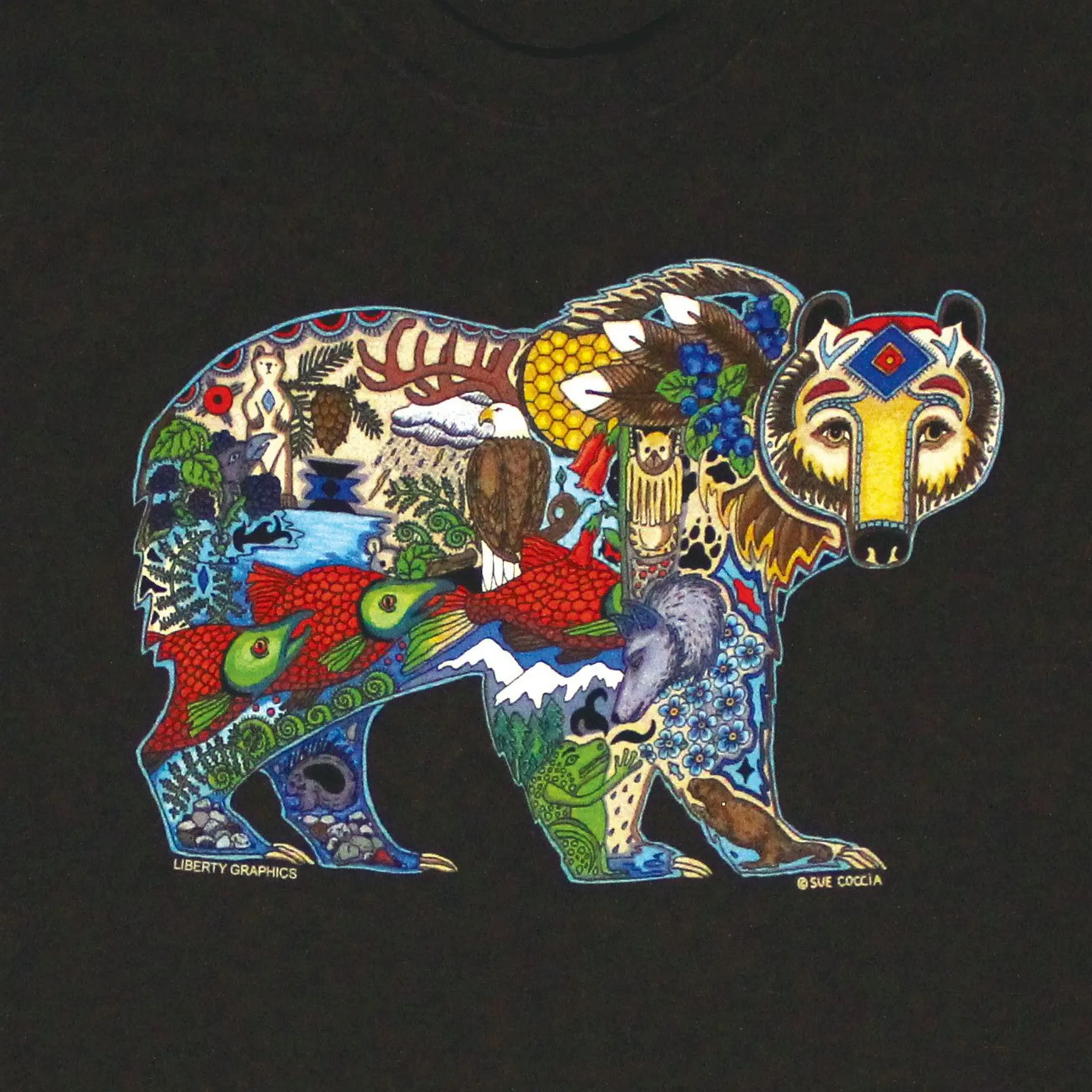 Earth Art Grizzly Adult Dark Chocolate T-shirt XXL