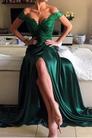 Elegant Dark Green Lace Prom Dress,Long Green Evening Dress, Formal Women Dress PFP0975