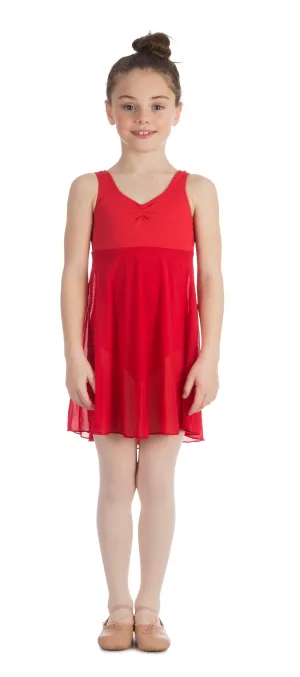 Elowel Kids Girls Empire Leotard Dress  (Size 2-14 Years) Red