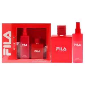 Fila Red by Fila for Men - 2 Pc Gift Set 3.4oz EDT Spray, 8.4oz Body Spray