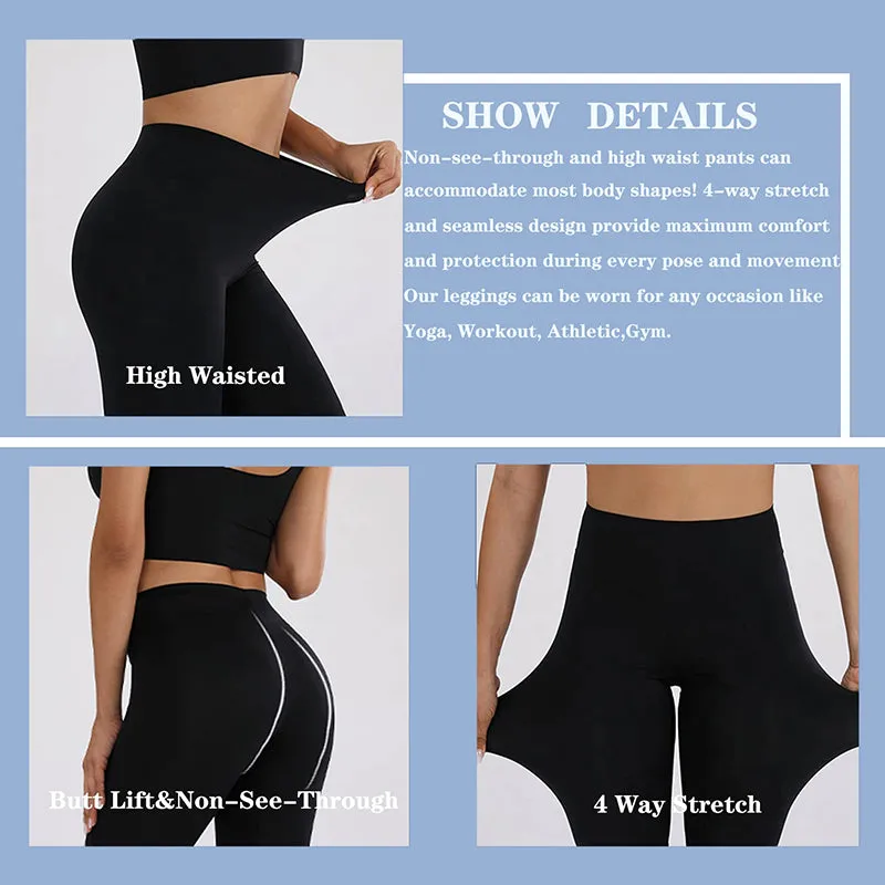 Fullsoft Black Womens Leggings High Waisted Yoga Pants