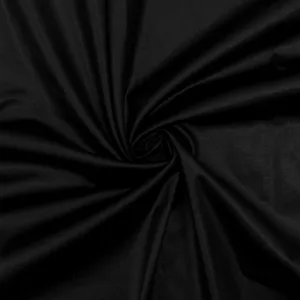 Glamour Black Solid Satin-like Activewear Stretch Jersey Knit Fabric