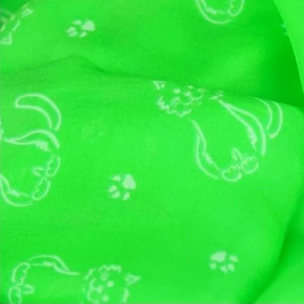 GREEN CAT PATTERN SCARF - 67x26"