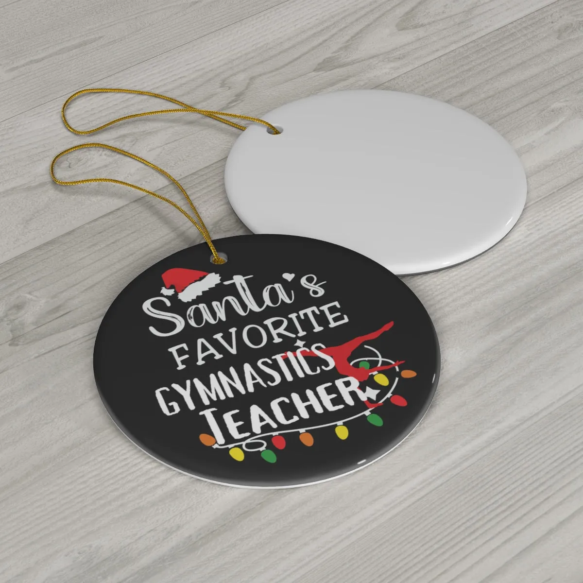 Gymnastics Teacher Ornament, Santa's Favorite Gymnastics Instructor