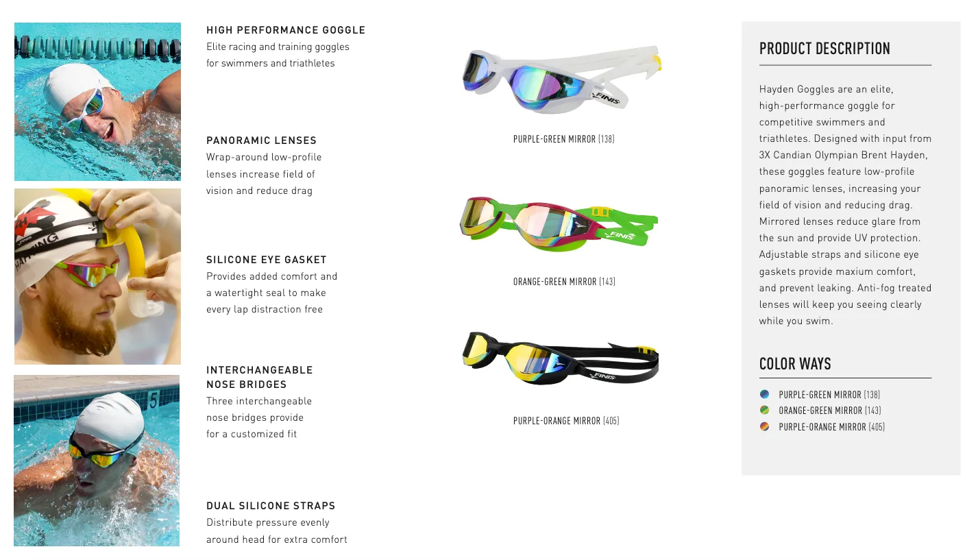 Hayden Goggles :: FINIS Australia