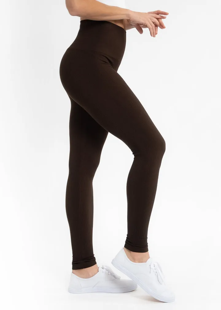 High Waisted Leggings - Chocolate