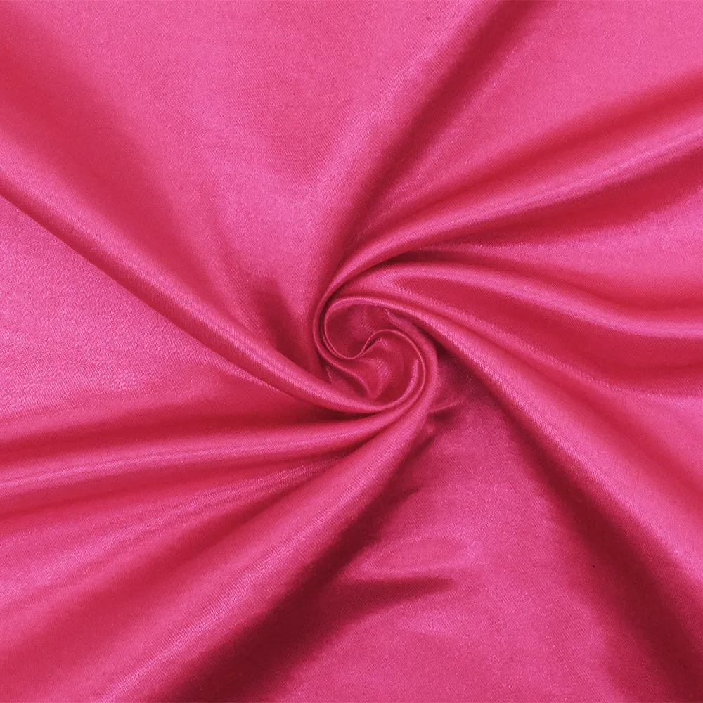 Hot Pink Solid Poly Antique Satin Woven Fabric