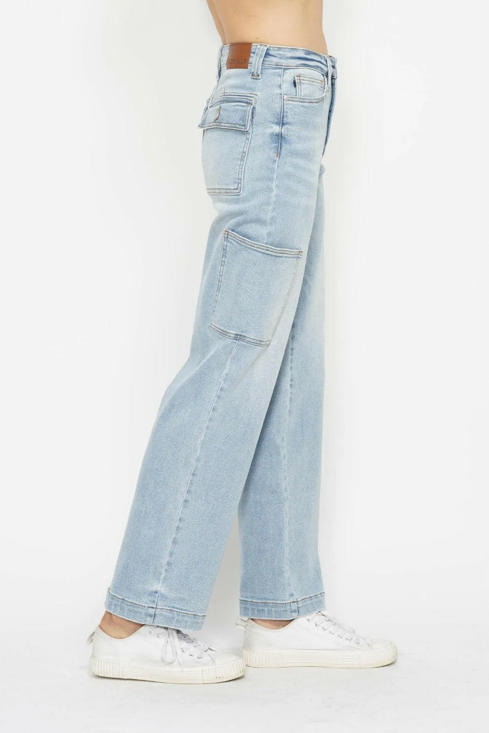 Judy Blue Full Size High Waist Straight Cargo Jeans