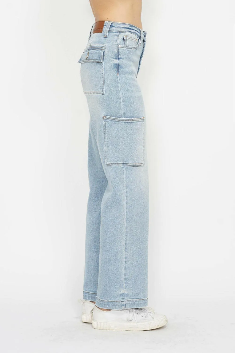 Judy Blue Full Size High Waist Straight Cargo Jeans