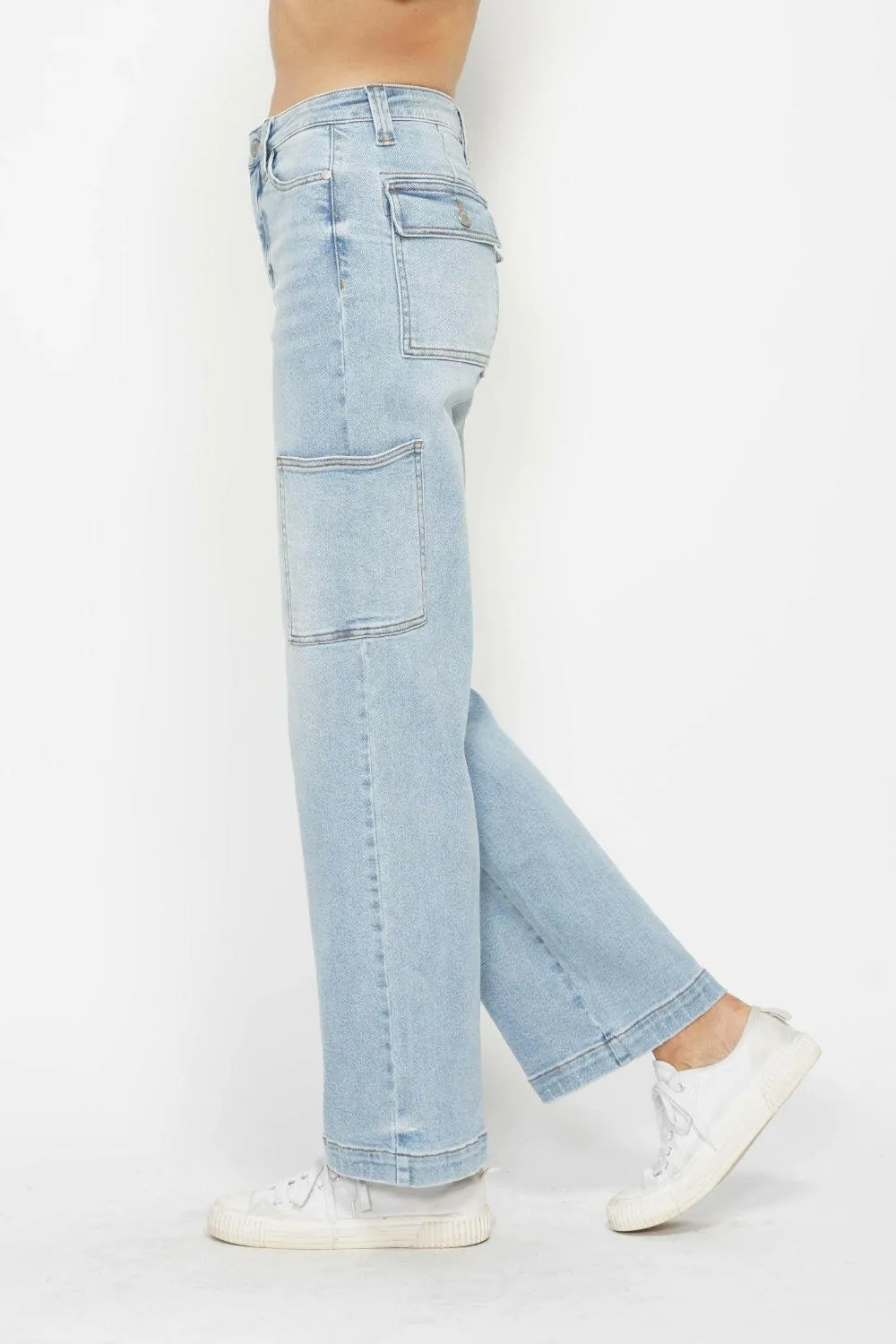 Judy Blue Full Size High Waist Straight Cargo Jeans