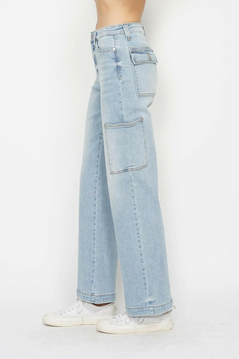 Judy Blue Full Size High Waist Straight Cargo Jeans