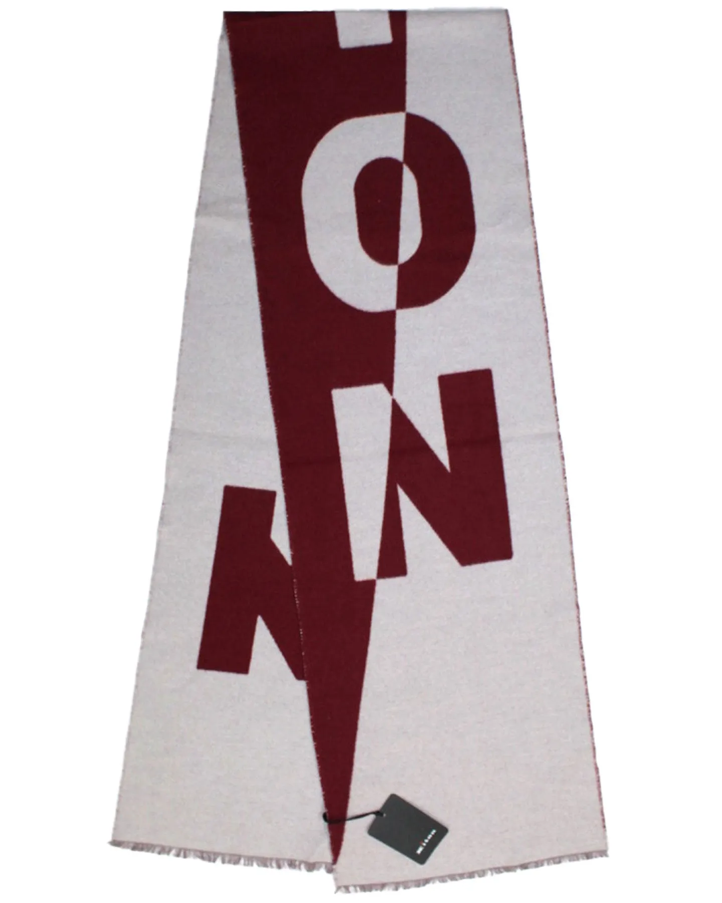 Kiton Scarf Maroon White Logo