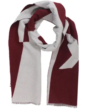 Kiton Scarf Maroon White Logo