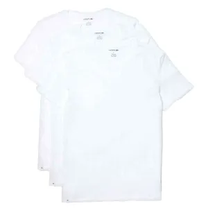 Lacoste Crew Neck Slim 3 Pack T-Shirts - White