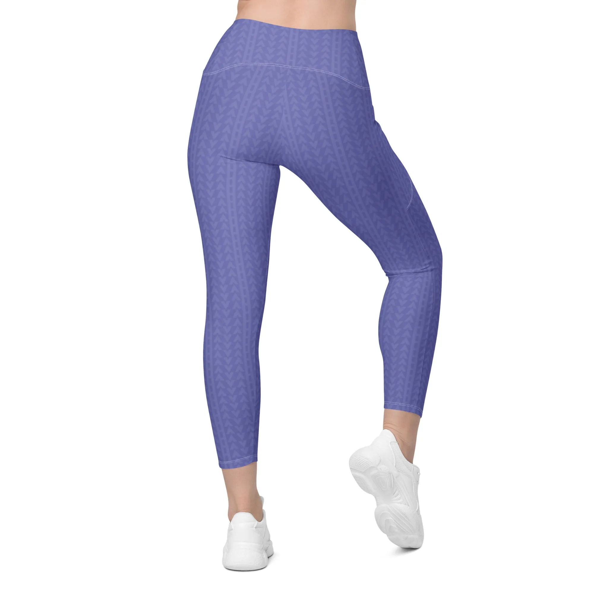 Lavender Bloom High Waisted Leggings with Pockets