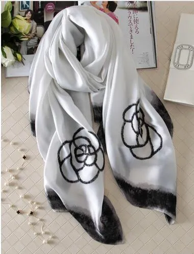 Luxury Brand Soft Silk Foulard Summer Women Scarf