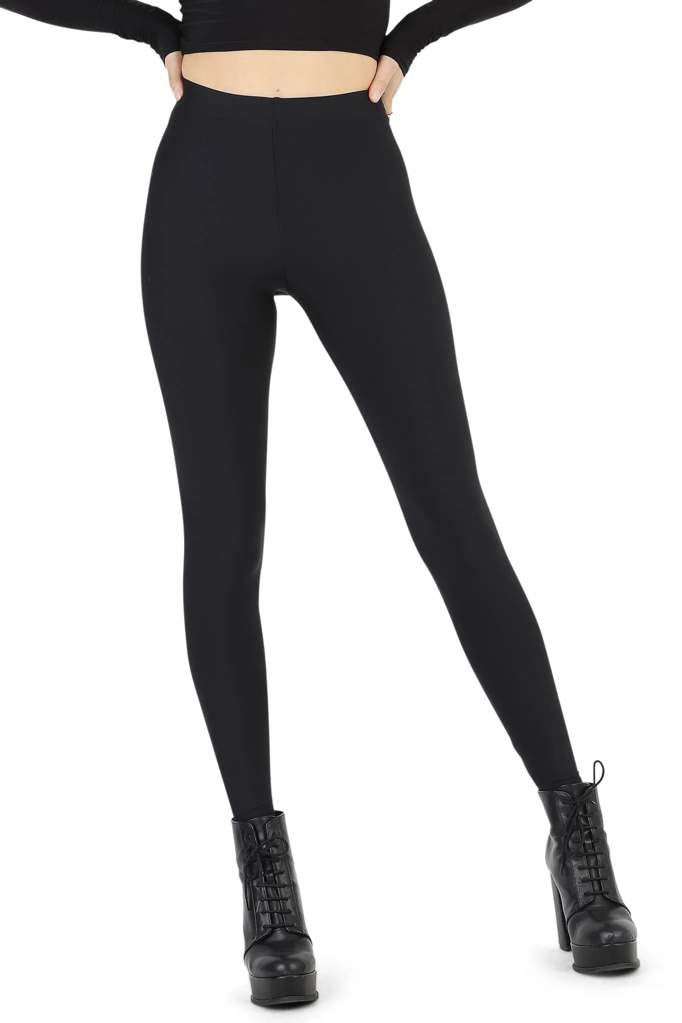 Matte Black High Waisted Leggings