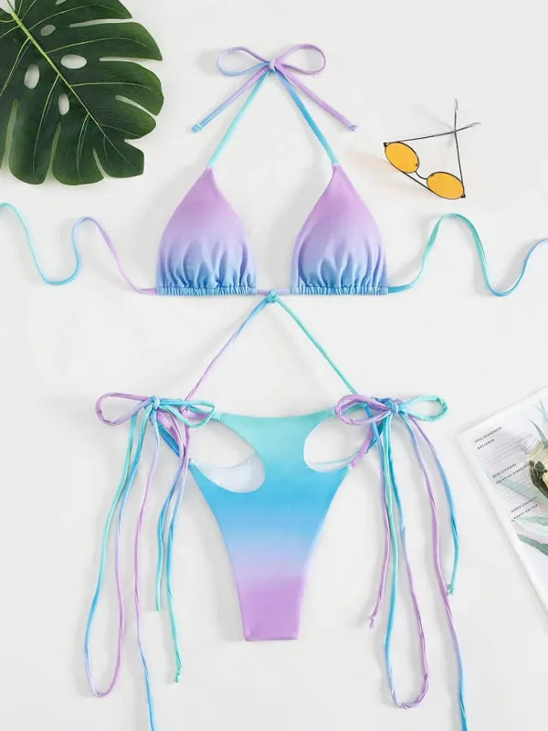 On-Piece Trikini Swimsuit with Wireless Triangle Bra