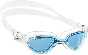 Open Box Cressi Flash Swimming Goggles, Clear/Blue, Azure Lens