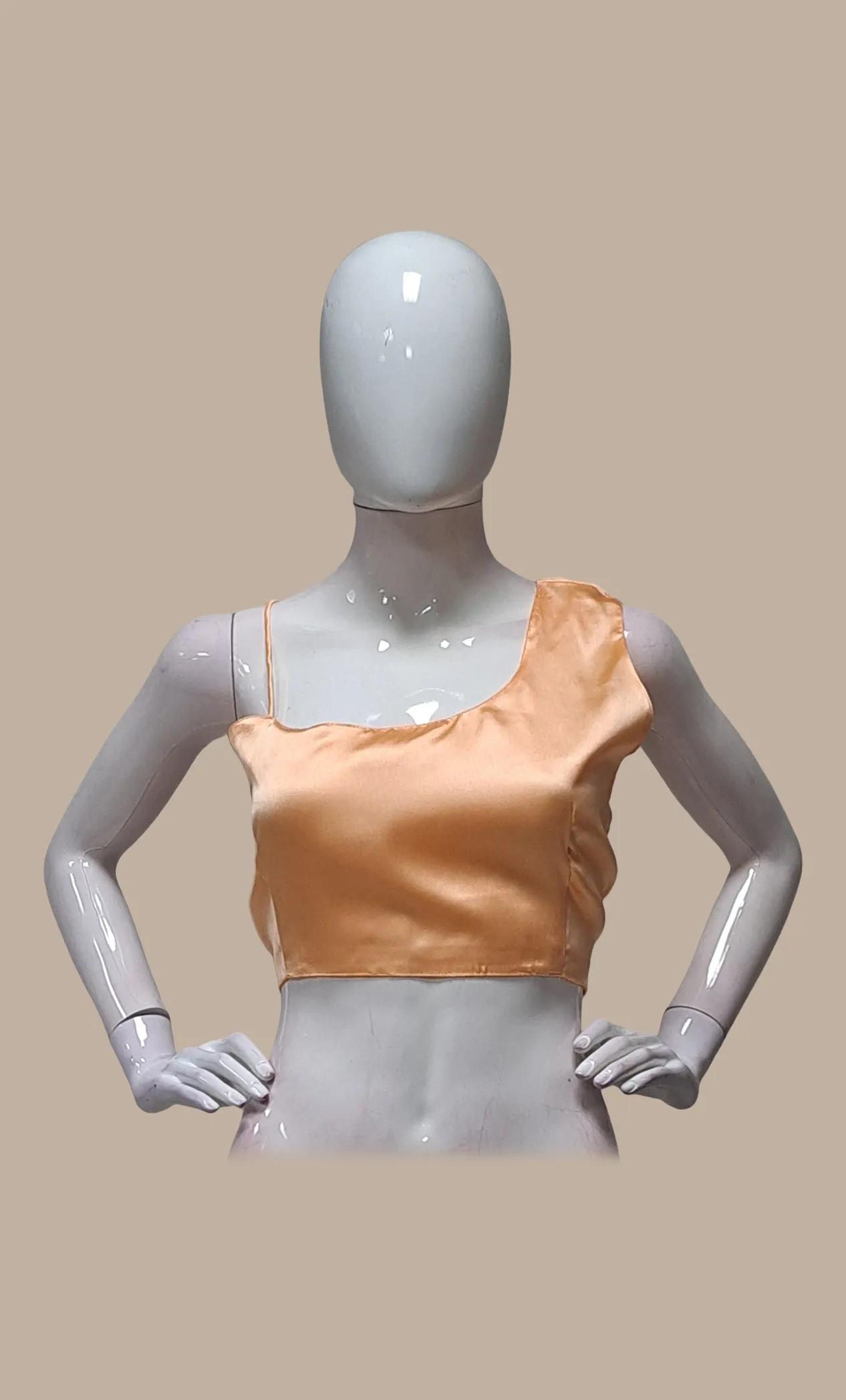 Peach Satin Silk Blouse