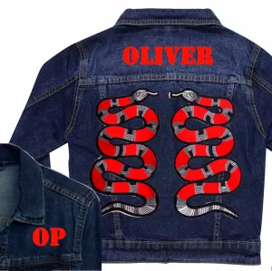 Red Snakes Denim Jacket