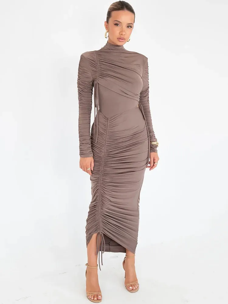 Ruched Elegance Evening Gown