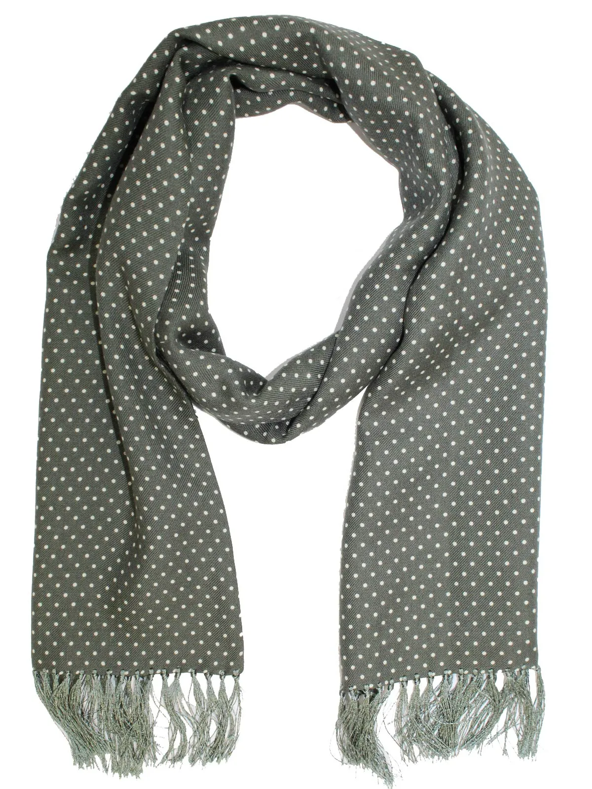 Tom Ford Scarf Forest Green Dots - Wool Silk Cashmere Shawl FINAL SALE