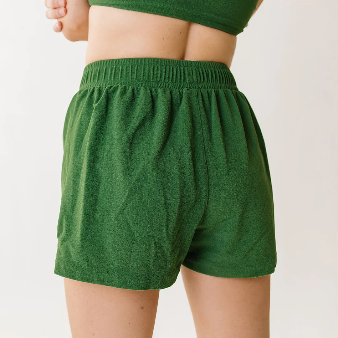 Track Shorts, Palm Green Terry