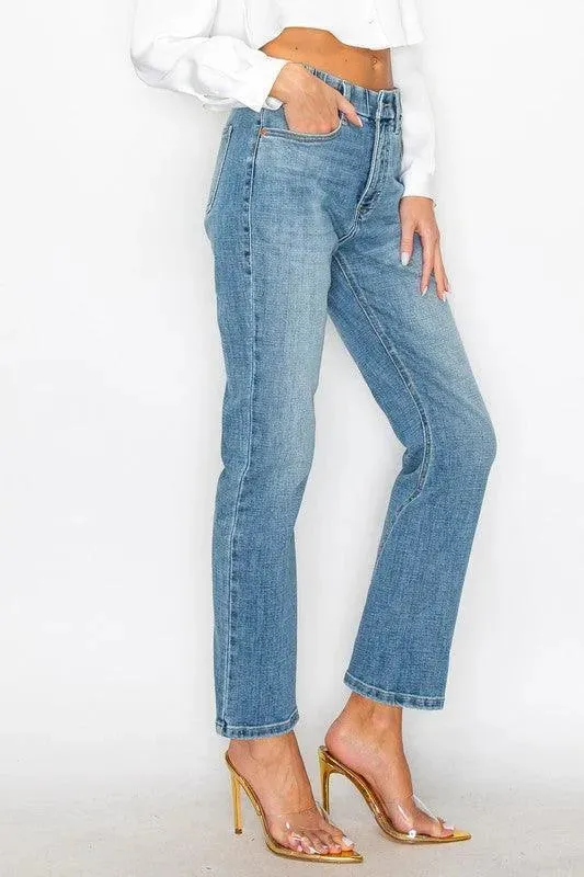 Tummy Control High Rise Straight Leg Jeans