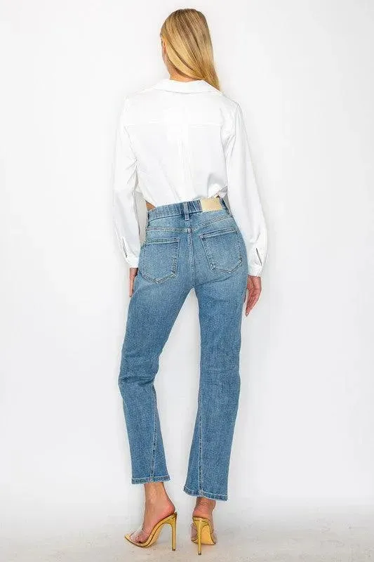 Tummy Control High Rise Straight Leg Jeans