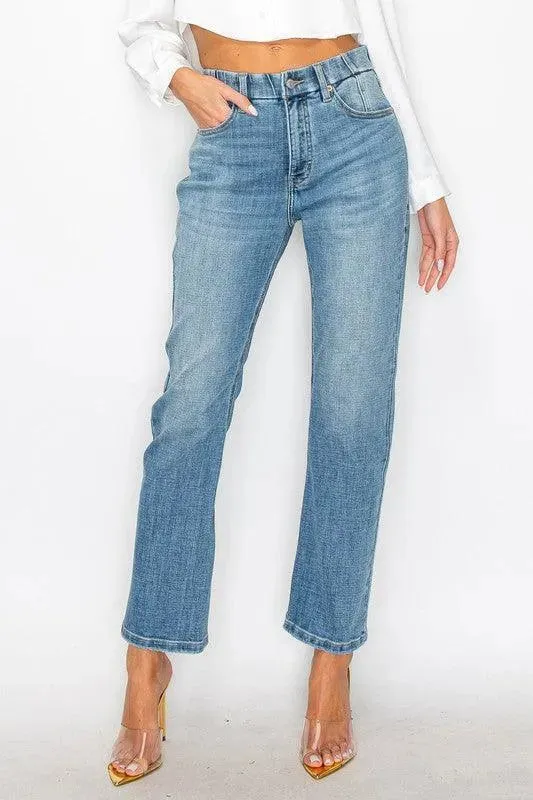 Tummy Control High Rise Straight Leg Jeans