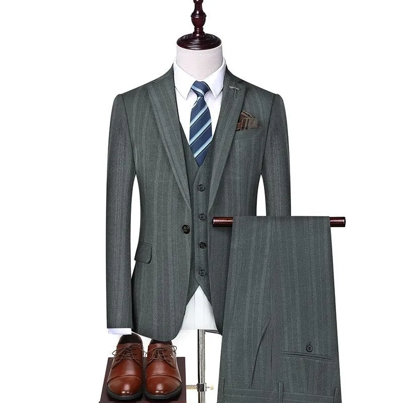 West Louis™ Classic Plaid High-end Business 3-Pieces Suit