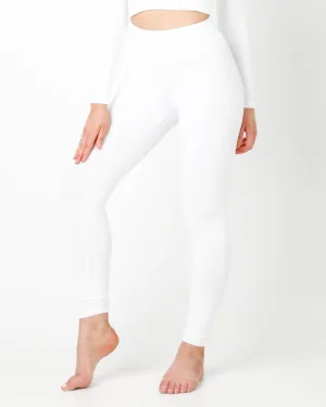 White Plush High Waisted Leggings